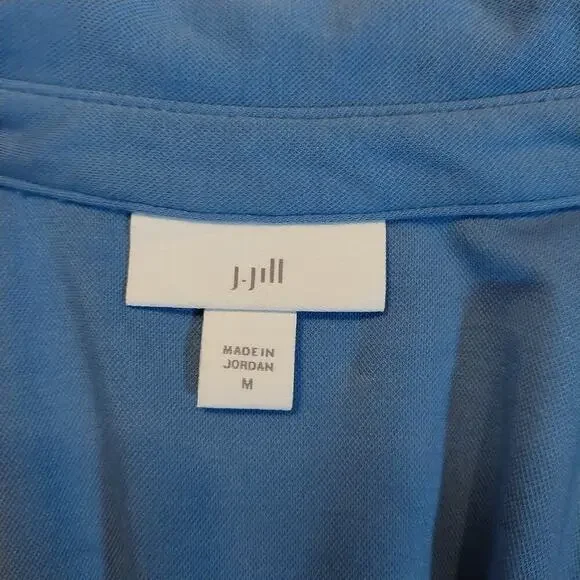 J. Jill Button Up Tunic Top Womens Size Medium Blue Preppy Casual Career - Picture 3 of 15